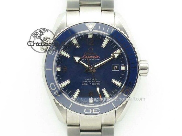 0415 Planet Ocean Pro 45mm OMF 1:1 Best Edition Orange Marker On SS Bracelet A8500 (Black Balance Wheel) Durable 8141